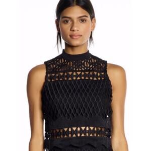 Kendall and Kylie black caged lace sleeveless top Large grunge whimsygoth fairy